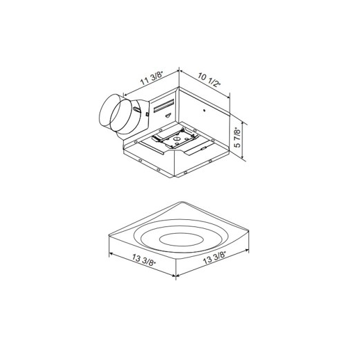 AeroPure AP90-SL 90 CFM 0.3 Sones Slim Fit Bathroom Fan with 10W LED 3000K Light-White