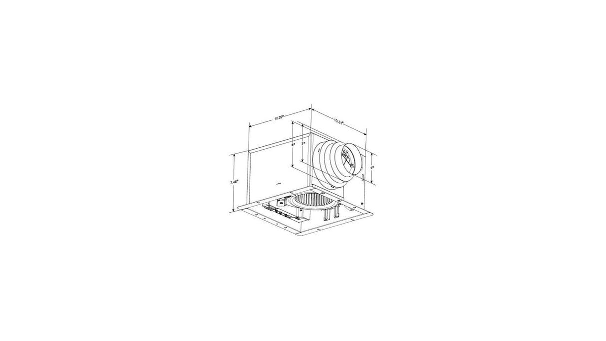 AeroPure ABF110 L5 110 CFM 0.9 Sones Slim Fit Exhaust Fan - AC Motor with LED/Night Light - Square Grille