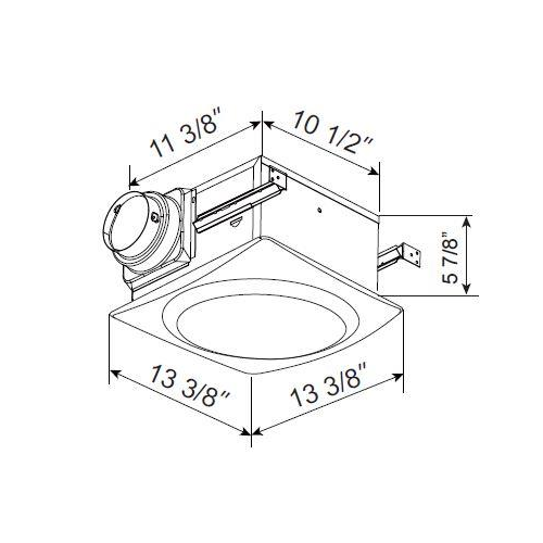 AeroPure AP120-S 120 CFM Slim Fit Bathroom Exhaust Fan | 0.7 Sones | Fan Only