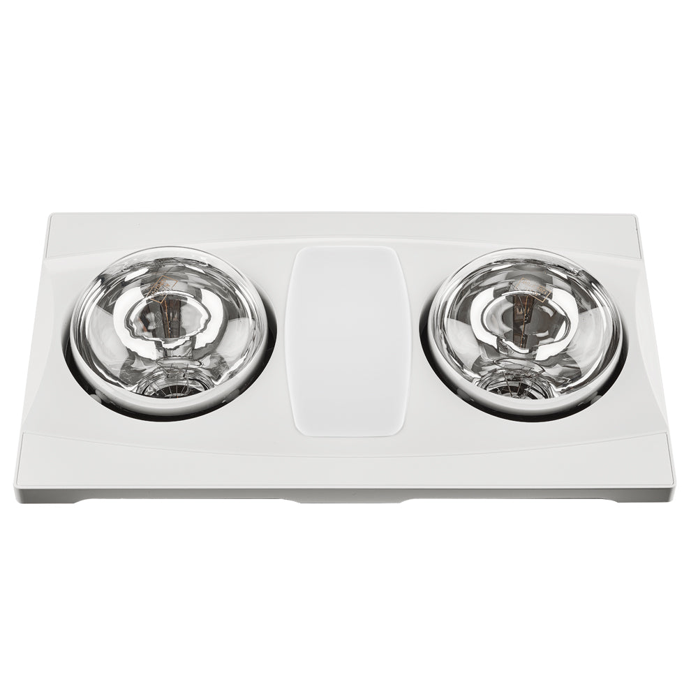 AeroPure A515 80 CFM Quiet Exhaust Fan with Light/Heat - 2 Light Combo-White