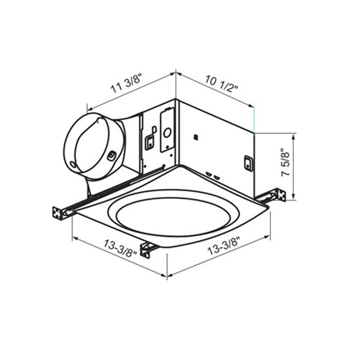 AeroPure AP200DH-S 100 CFM Slim Fit Exhaust Fan - AC Motor - Designer Grille - Humidity Sensor -White