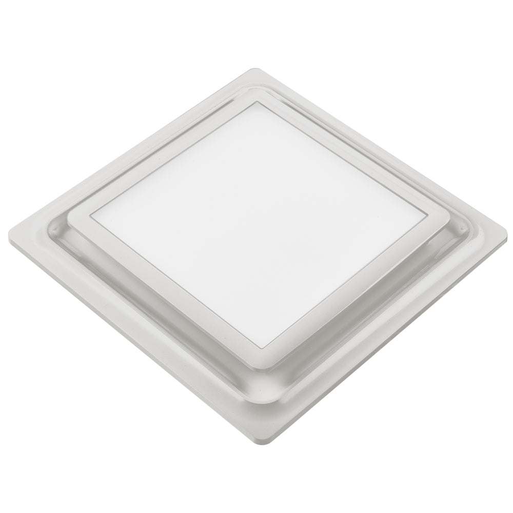 AeroPure ABF80 L5 80 CFM 0.3 Sones Slim Fit Exhaust Fan - AC Motor with LED/Night Light - Square Grille