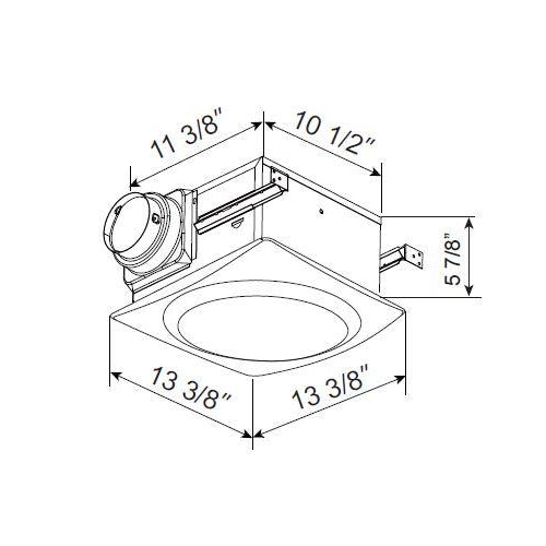 AeroPure VSF110D-S 80/110/140 Flex CFM™ DC Motor Bathroom Grille Ventilation Exhaust Fan - White
